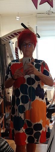 Customer photo review of Luźna sukienka z krótkim rękawem w nadruk