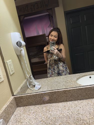 Customer photo review of Bear bow embroidered a-line slip dress