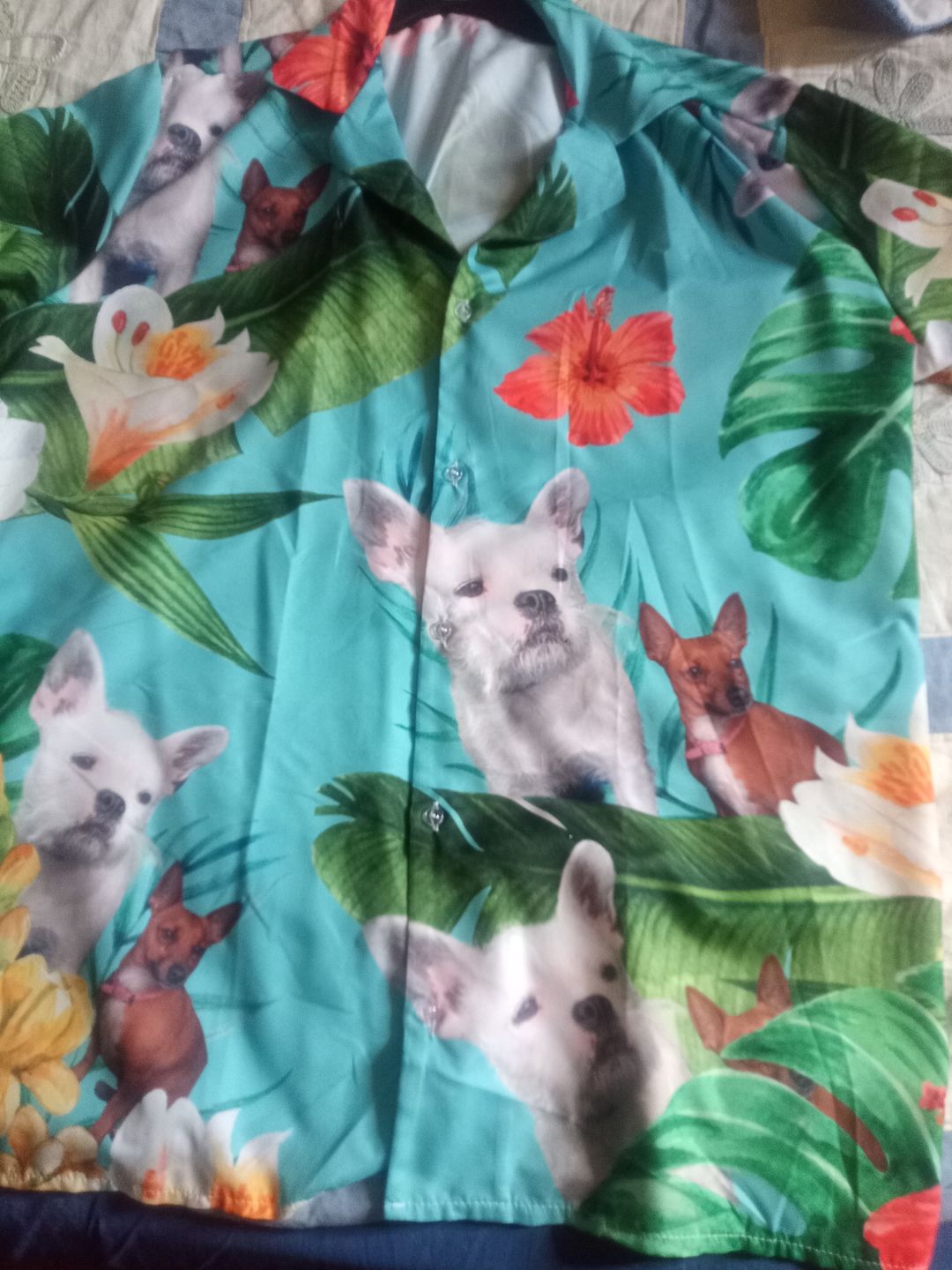 Customer photo review of Votre Photo - Chemise hawaïenne personnalisée
