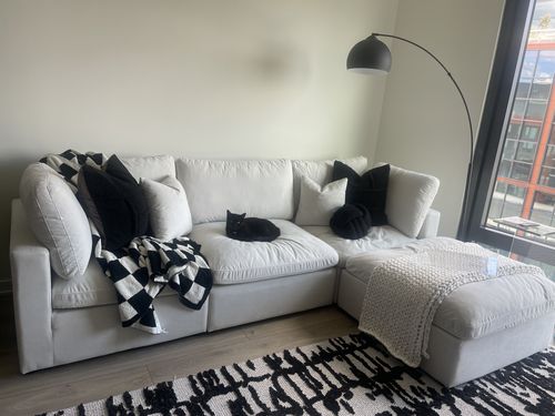 Customer photo review of SKY VELVET PLUSH MODULAR 4 PIECE SECTIONAL