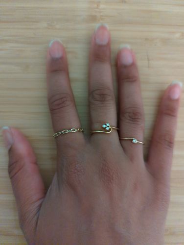 Customer photo review of 14k paperclip chain ring