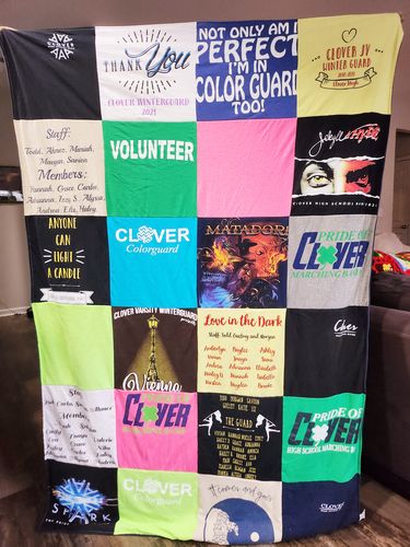 T-shirt quilt featuring clover color guard by Tammy from SC
