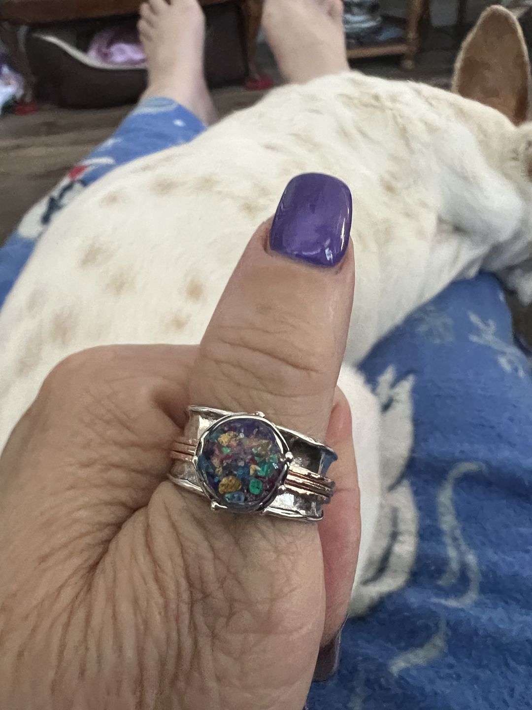 Customer photo review of Two Tone Spin Ring