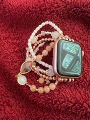Customer photo review of Burgundy Rose Stretch Apple Watch Strap