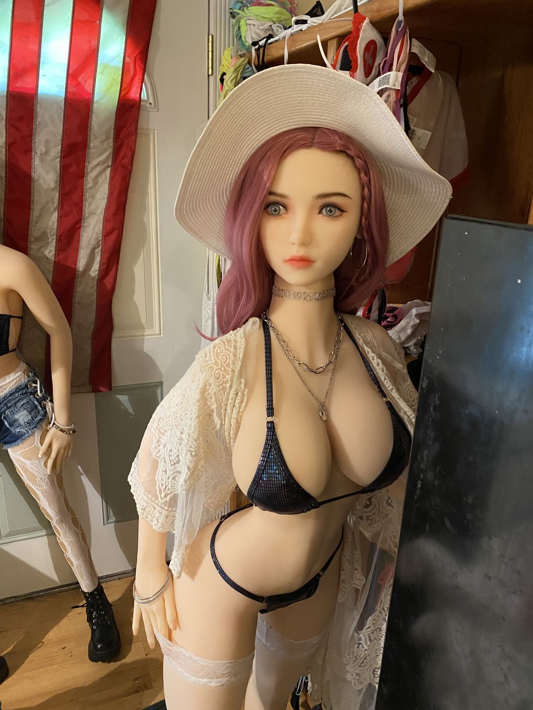 Customer photo review of US Stock - RIDMII Jacintha 160cm #58 Head B-cup Sex Doll Rosy Red Hair Young Girl Realistic Love Doll