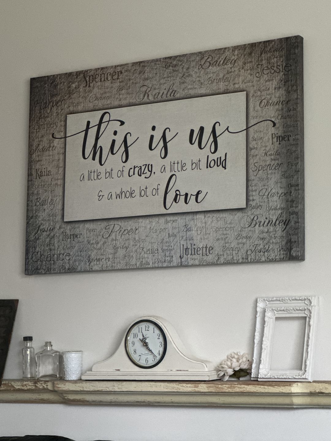 Customer photo review of Personalized "This Is Us" With Names on Background Premium Canvas