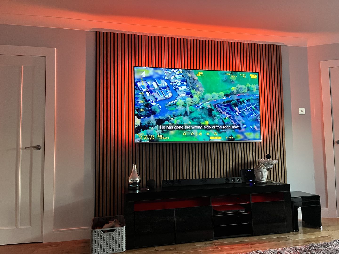 Customer photo review of SlatWall Acoustic Natural Oak and Black