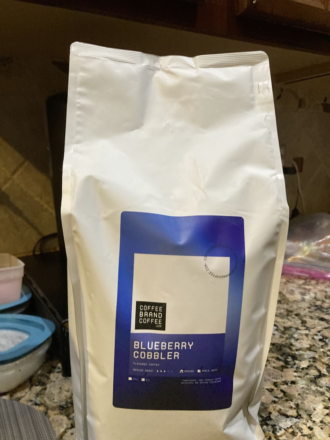 Customer photo review of Blueberry Cobbler Flavored Coffee