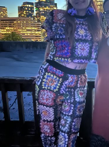 Customer photo review of Mens Colorful Floral Lace Two Pieces Outfits SKUJ92640