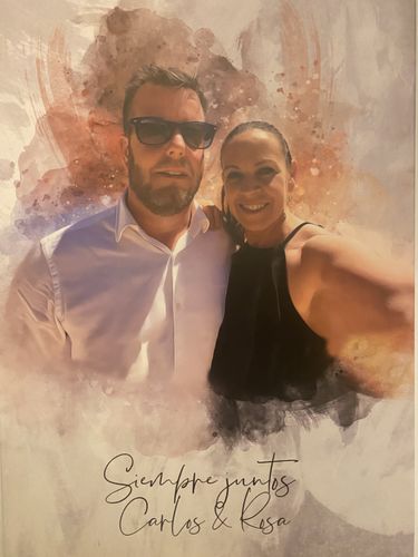 Customer photo review of Tu foto en estilo acuarela | Regalo personalizable para pareja, novia y novio