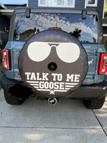 Customer photo review of Talk to Me Goose + Aviators Spare Tire Cover