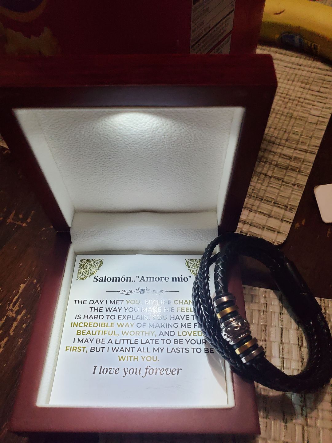 Customer photo review of To My Man | Love You Forever | Braided Bracelet Gift Set - SS522