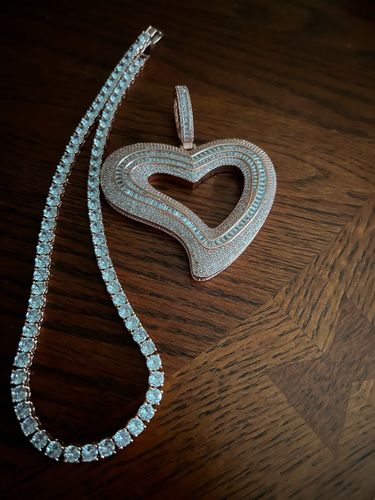 Customer photo review of BIG HOLLOW HEART PENDANT