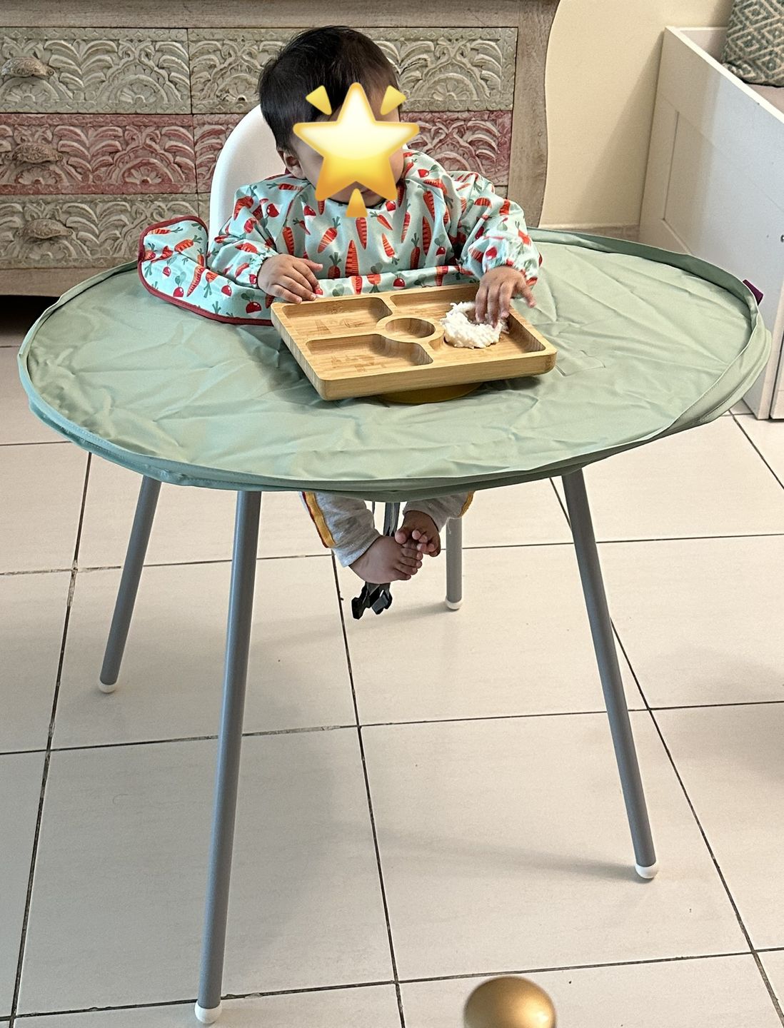 Customer photo review of Bib & Tray Kit