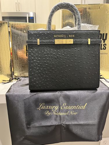 Customer photo review of The boa belted bag  black ostrich ( medium )