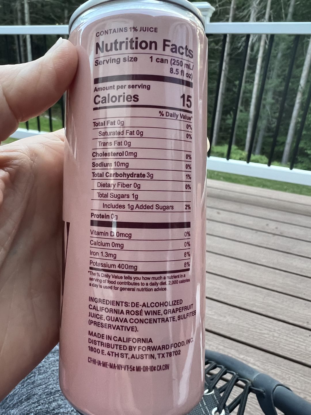 Customer photo review of Non-Alcoholic Sparkling Rosé Can 4-Pack
