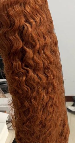 Customer photo review of Melting! Ginger Brown Curly Swiss HD Undetectable Lace 5x5 HD Lace Closure Wig