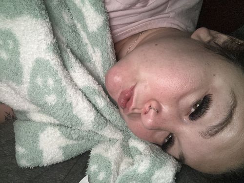 Customer photo review of Titanium Micro Opal Hinged Nose Hoop