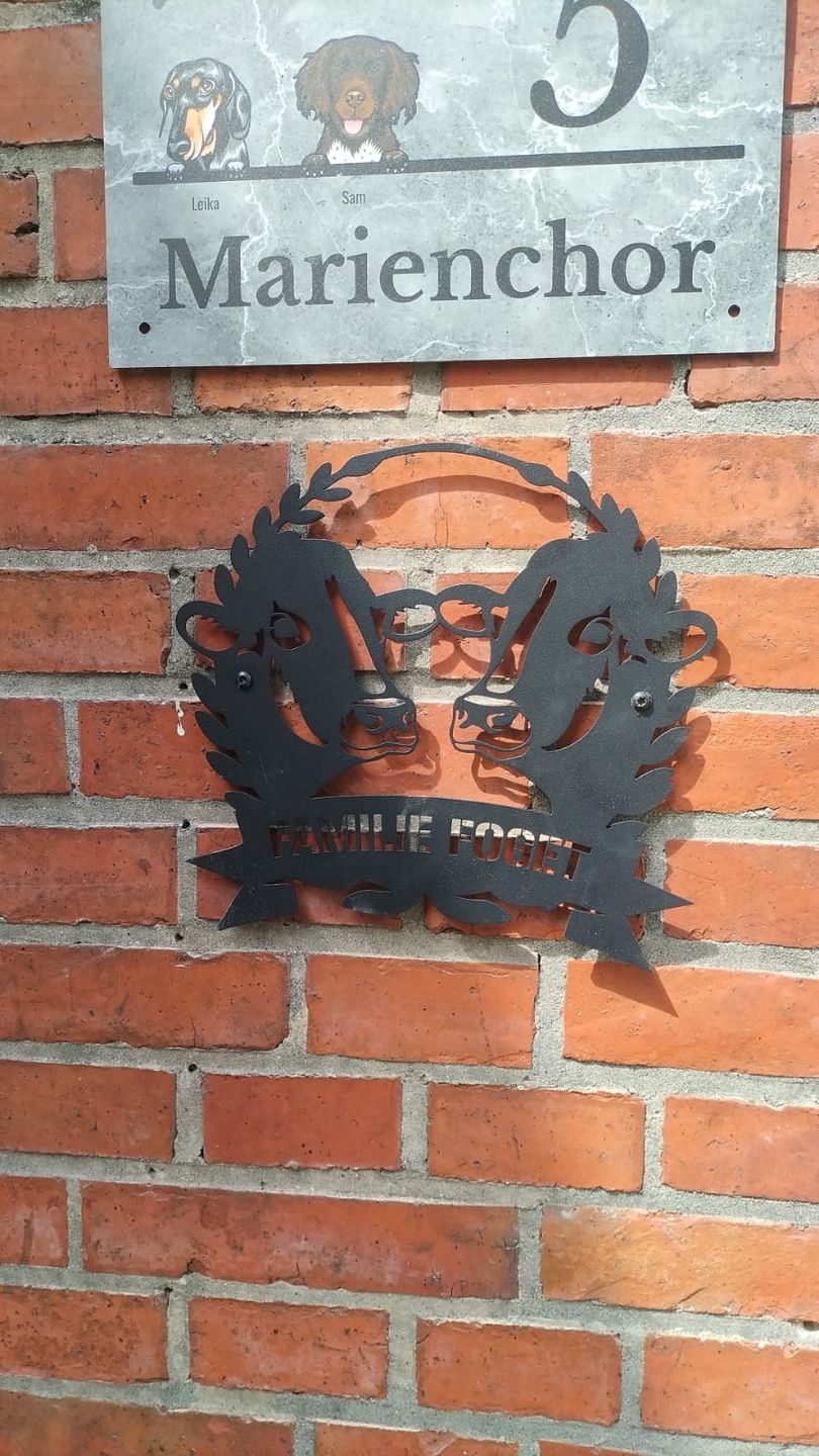 Customer photo review of Hofschild - 2 Kühe aus edlem Stahl (personalisierbar)