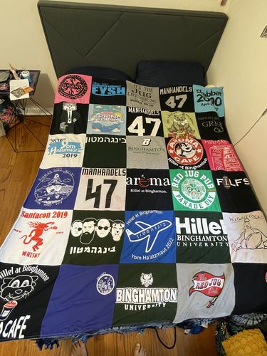 T-shirt quilt from binghamton university by Zoe from NY