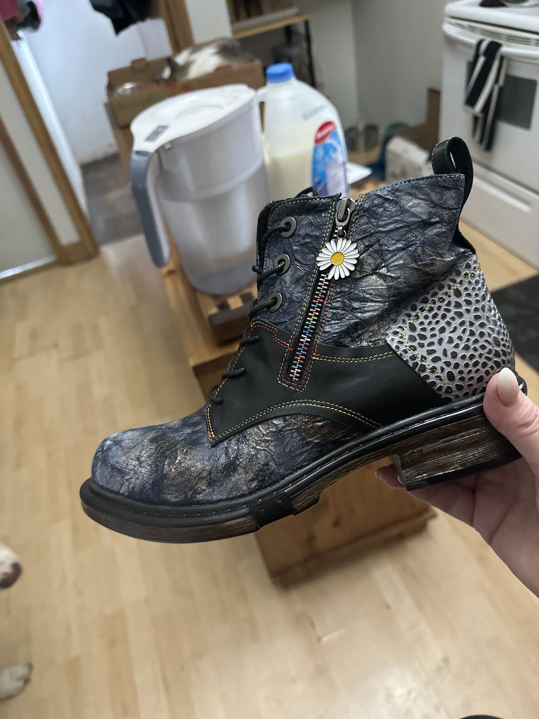 Customer photo review of Genuine Leather Vintage Boots