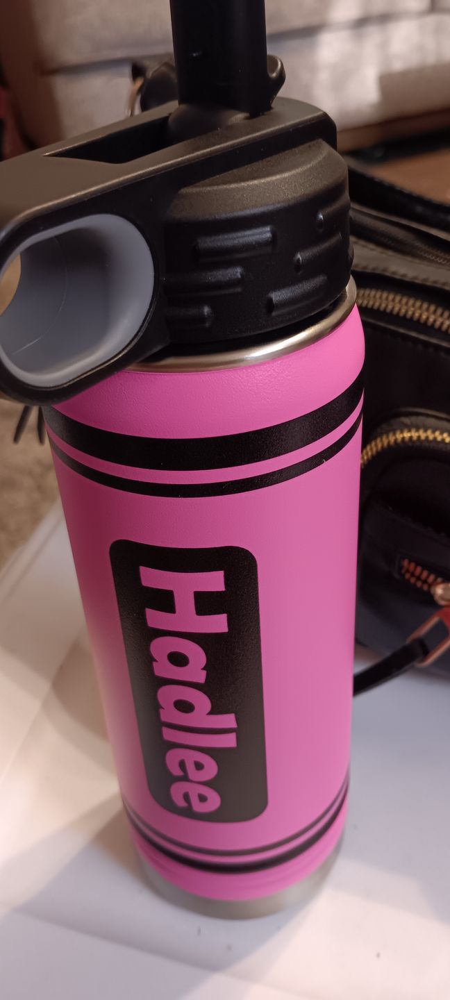 Customer photo review of Personalized Kids Color Water Bottle Tumblers