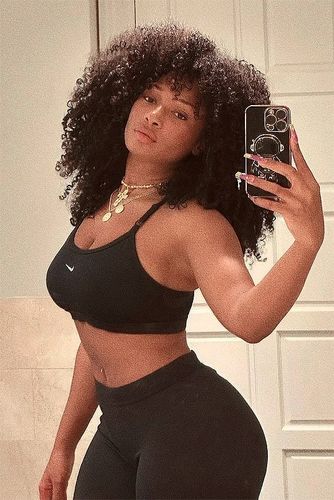 Customer photo review of Afro Curly Wear & Go Glueless Wigs With Natural Hairline Dome Cap Lace Closure Wigs