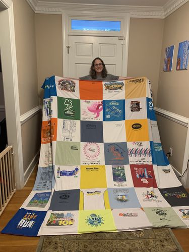 T-shirt quilt featuring georgia state university track team by Kendall from VA