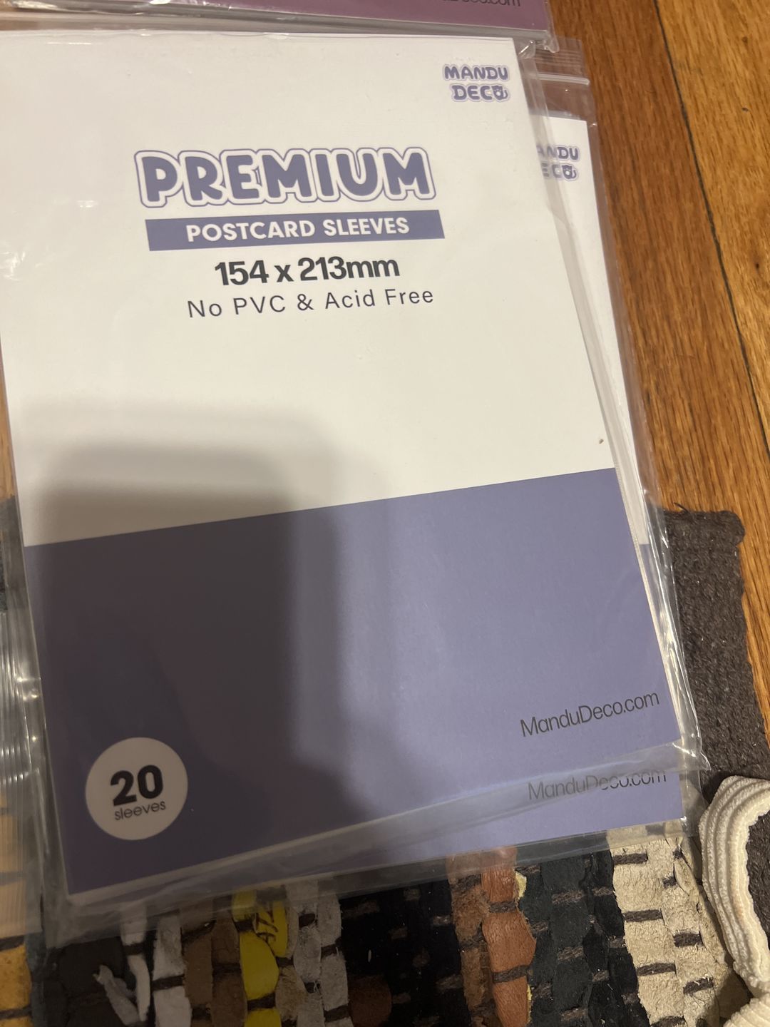 Customer photo review of PREMIUM POSTCARD SLEEVES - INDIGO VERSION (154x213MM)