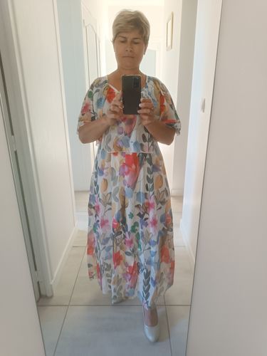 Customer photo review of Sukienka w kwiatowy wzór z okrągłym dekoltem