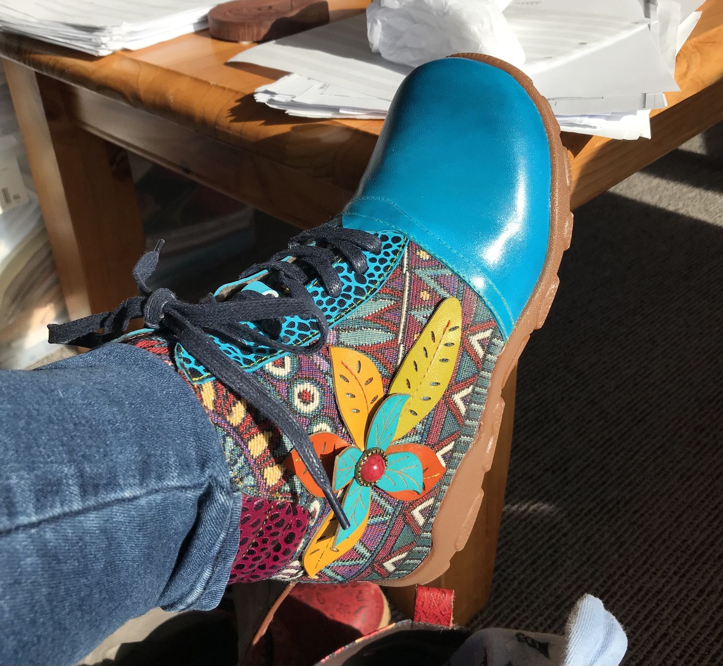 Customer photo review of Leather Handmade Comfortable Walking Boots