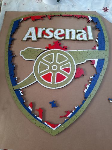 Customer photo review of Arsenal FC® Crest - Official Wooden Puzzle