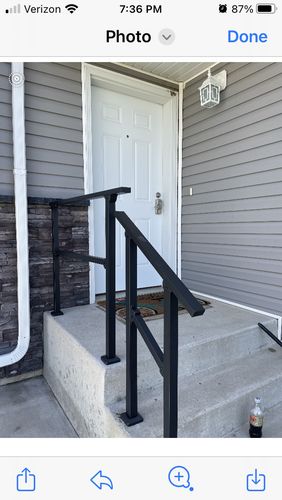 Customer photo review of Indoor/Outdoor Handrail Kit for Stairs 1 and 2 steps