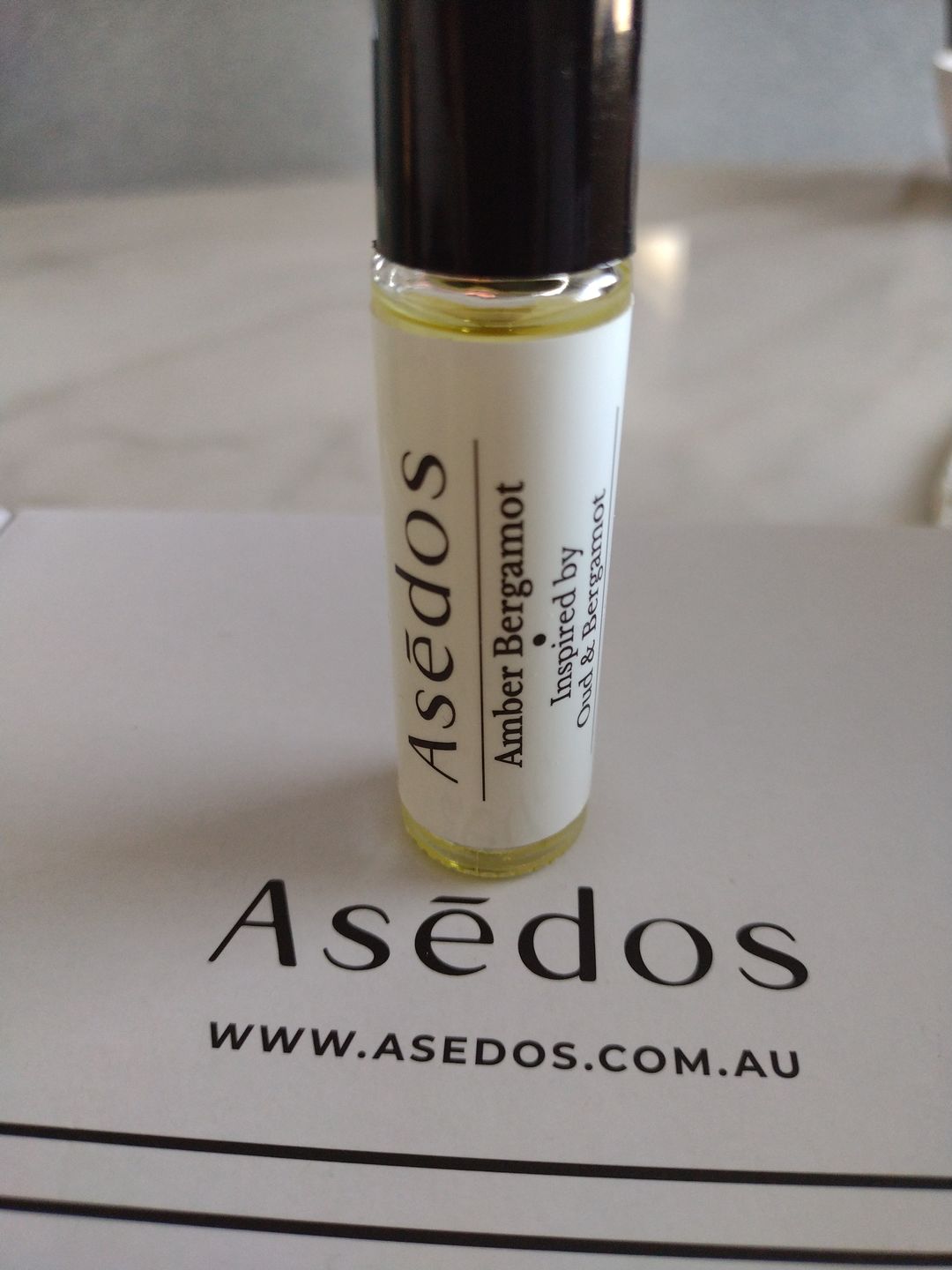 Customer photo review of AMBER BERGAMOT PERFUME OIL