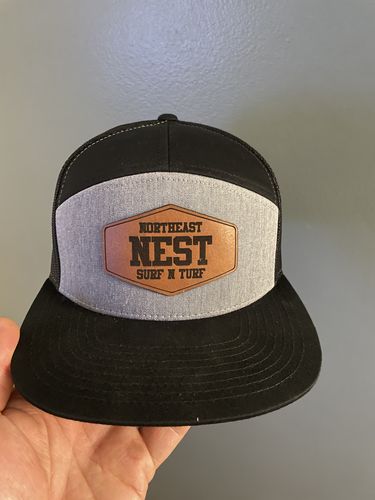 Customer photo review of Flat Bill Seven-Panel Leather Patch Hat - Richardson 168