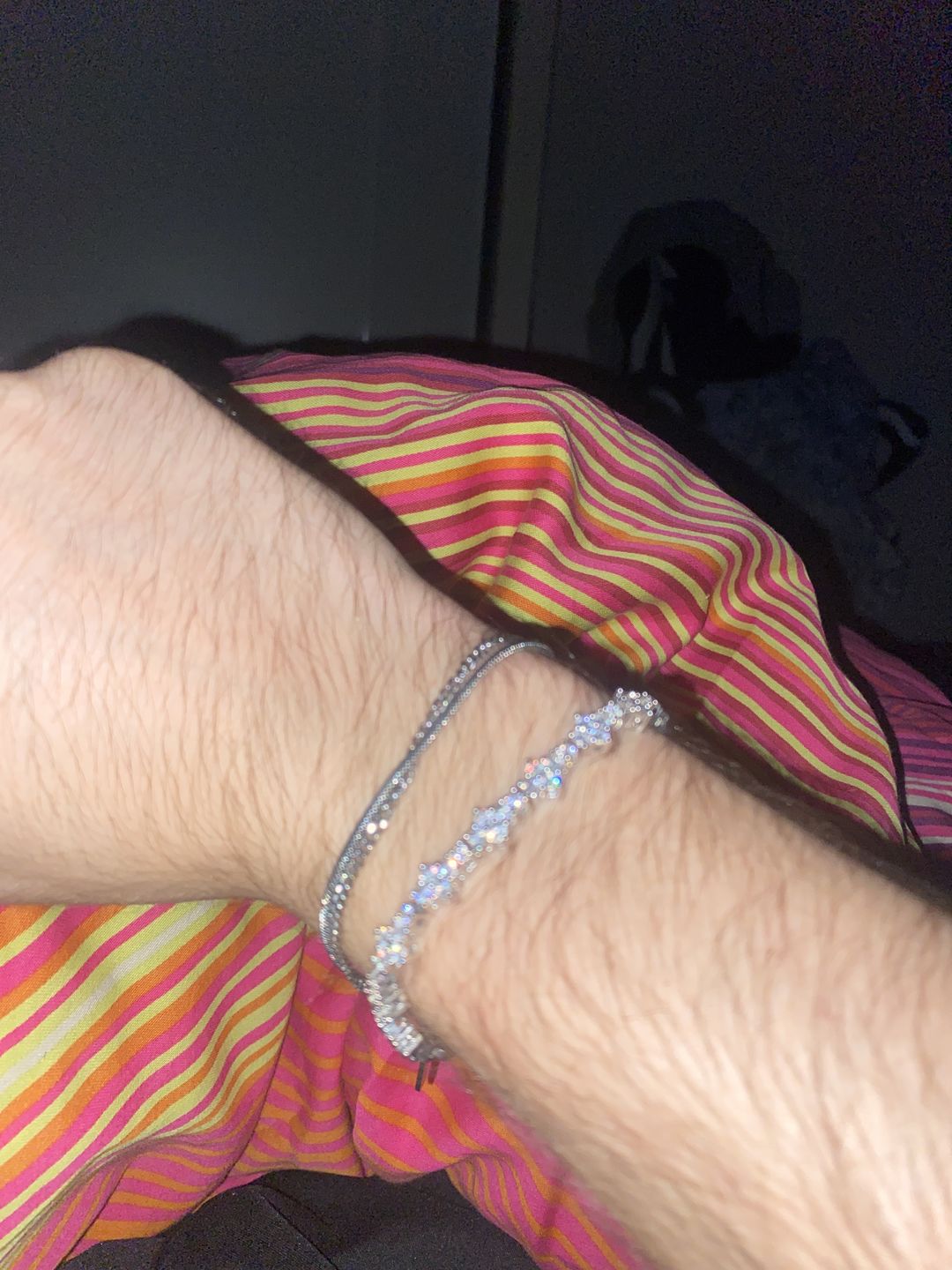 Customer photo review of HONEYCOMB BRACELET. - 3MM WHITE GOLD