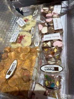 Customer photo review of Rocky Road Strawberries and Almond Caramel Chocolate Block 500g