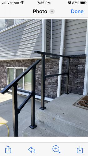Customer photo review of Indoor/Outdoor Handrail Kit for Stairs 4 Steps