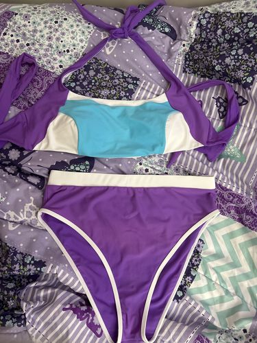 Customer photo review of PARKER Electric Jellyfish 80's Halter Bikini Top