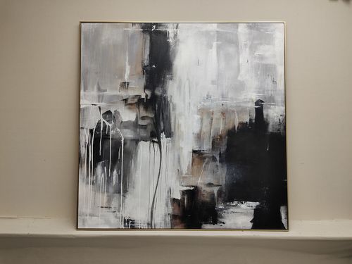 Customer photo review of Black Grey Abstract Painting #ABAS28