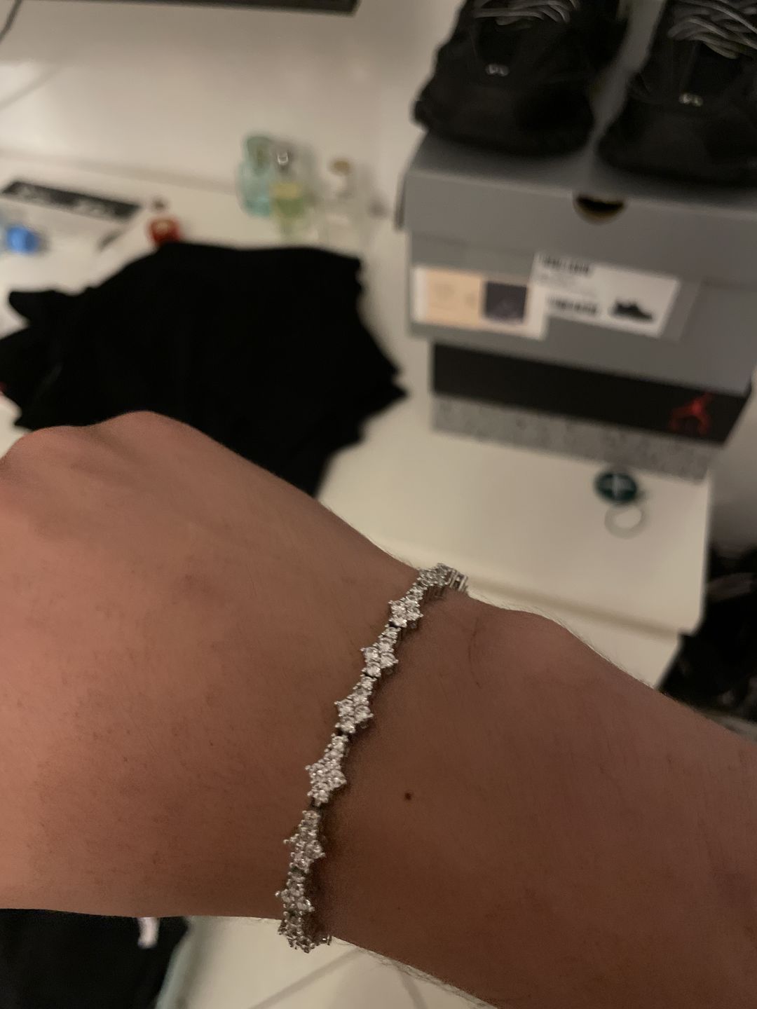 Customer photo review of HONEYCOMB BRACELET. - 3MM WHITE GOLD