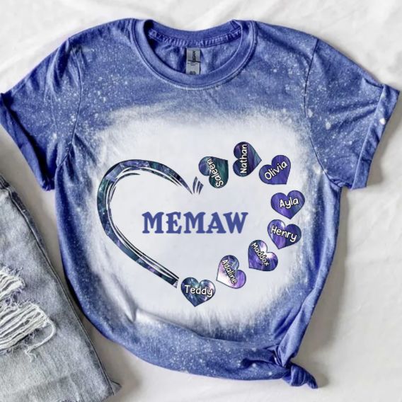 Customer photo review of Sparkling Grandma - Mom With Sweet Heart Kids, Multi Colors Personalized 3D T-Shirt