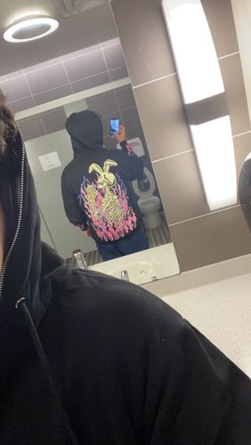 Customer photo review of Pray For Me Hoodie Full Zip-Up (BLACK)