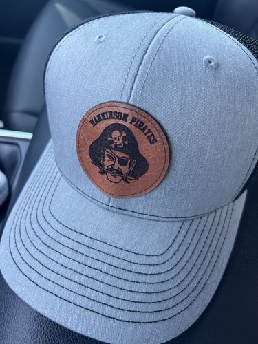Customer photo review of Custom Leather Patch Trucker Hat - Richardson 112