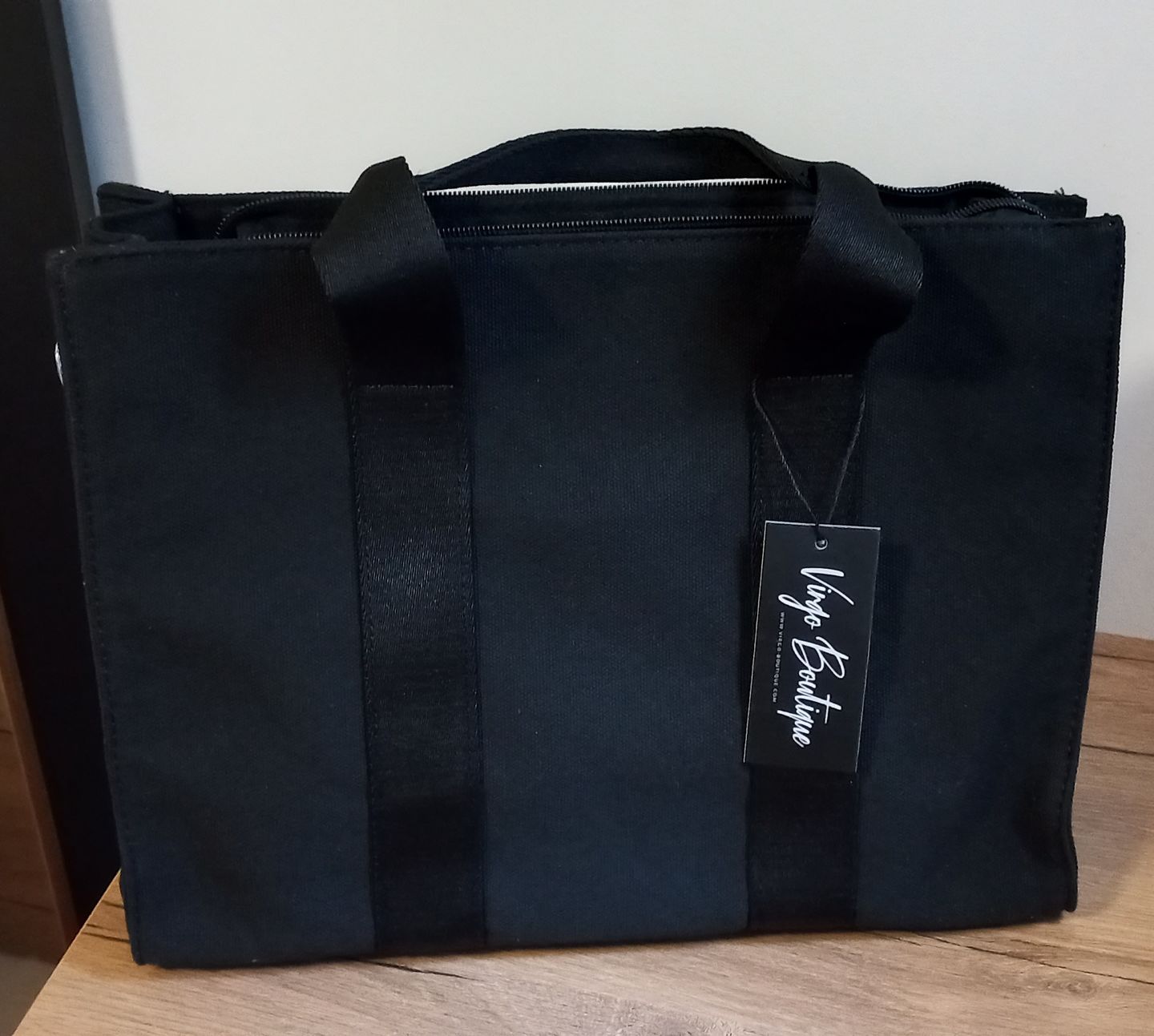 Customer photo review of Darla Black Square Tote Bag