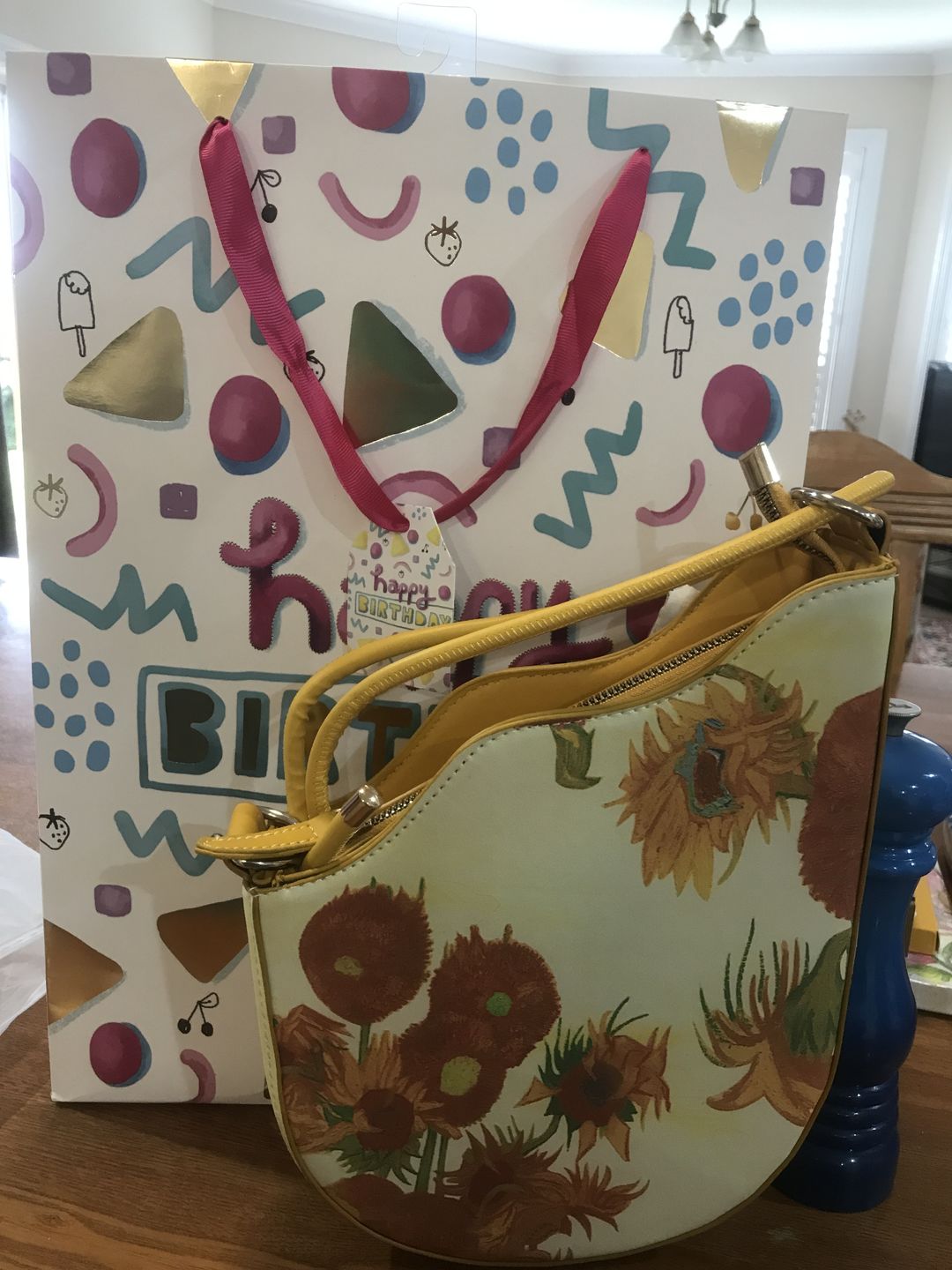 Customer photo review of Van Gogh sunflowers Saddle Bag