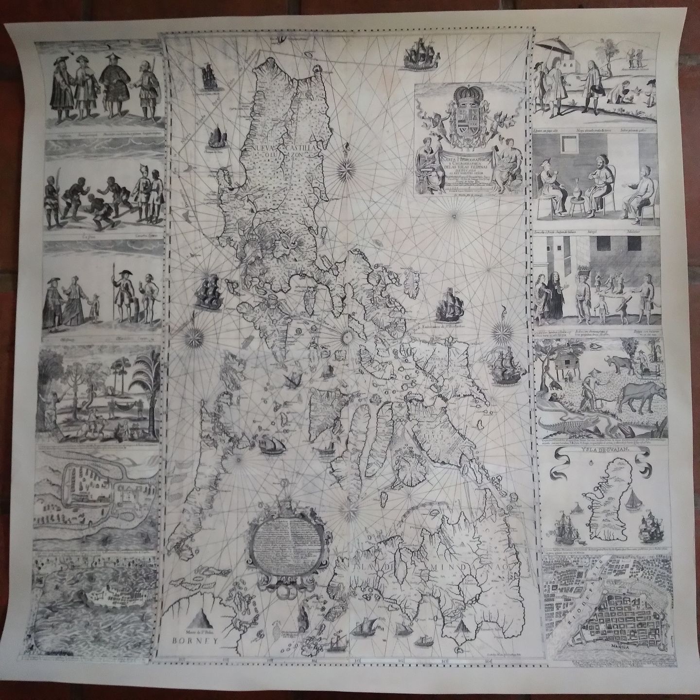 Customer photo review of Old Map of the Philippines in 1734 by Pedro Murillo Velarde - Luzon, Manila, Mindanao, Palawan, Bisayas, Sulu Archipelago