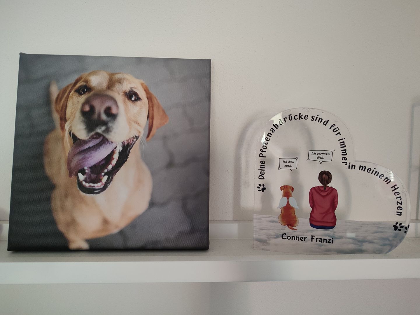 Customer photo review of Pfotenabdrücke im Herzen - Individuelles Glasherz