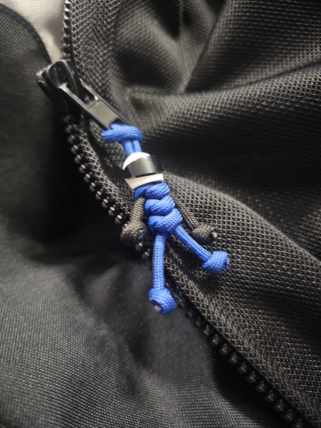 Customer photo review of Blue Biker Buddy Paracord Keychain