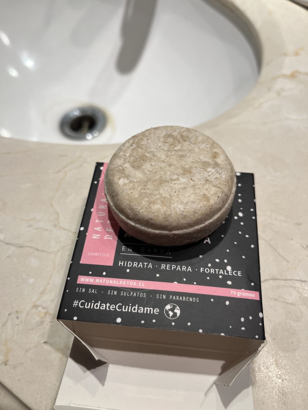 Customer photo review of Shampoo anticaída en barra